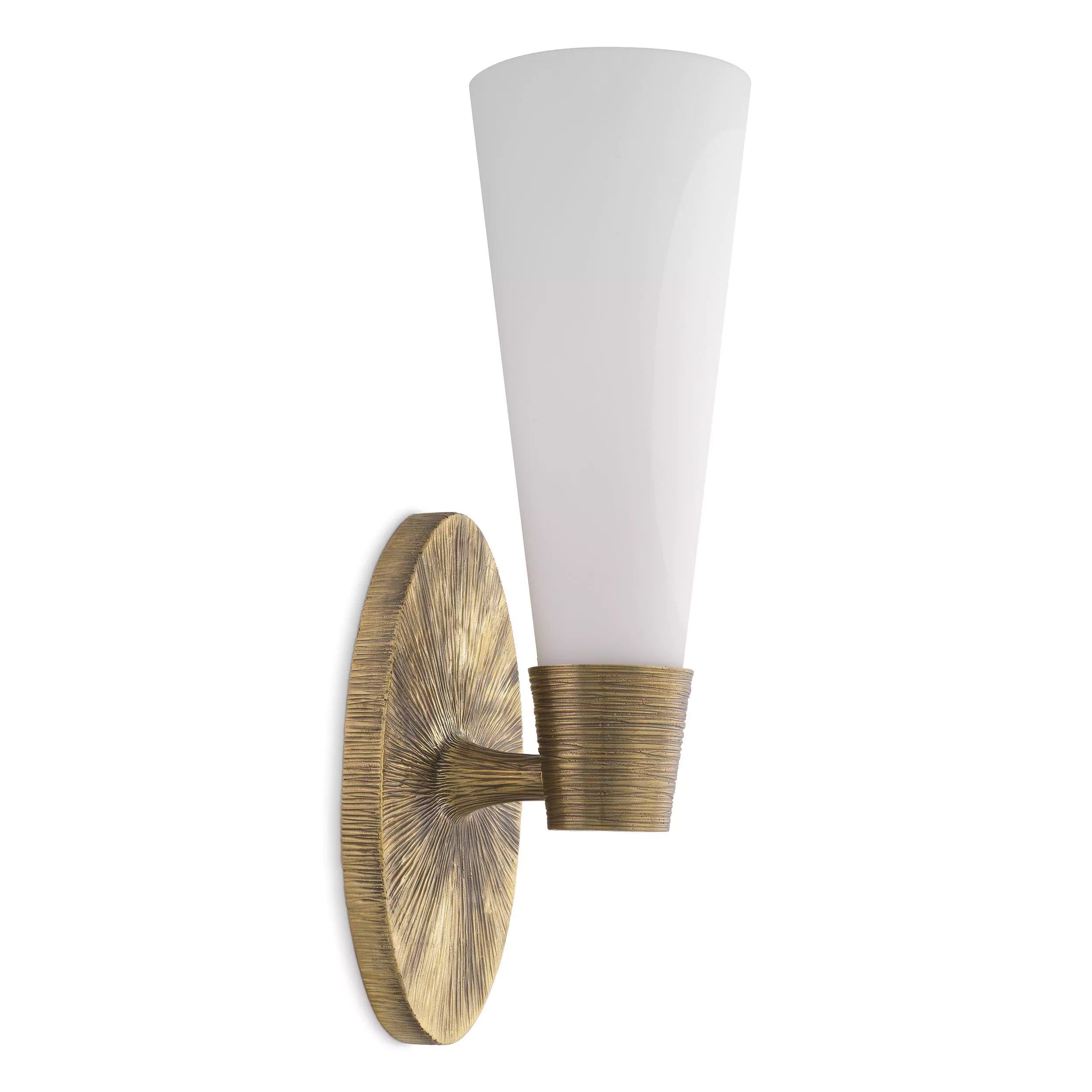 Nolita Single Wall Lamp - (Vintage brass finish | white glass) - Eichholtz - Luxury Lighting Boutique