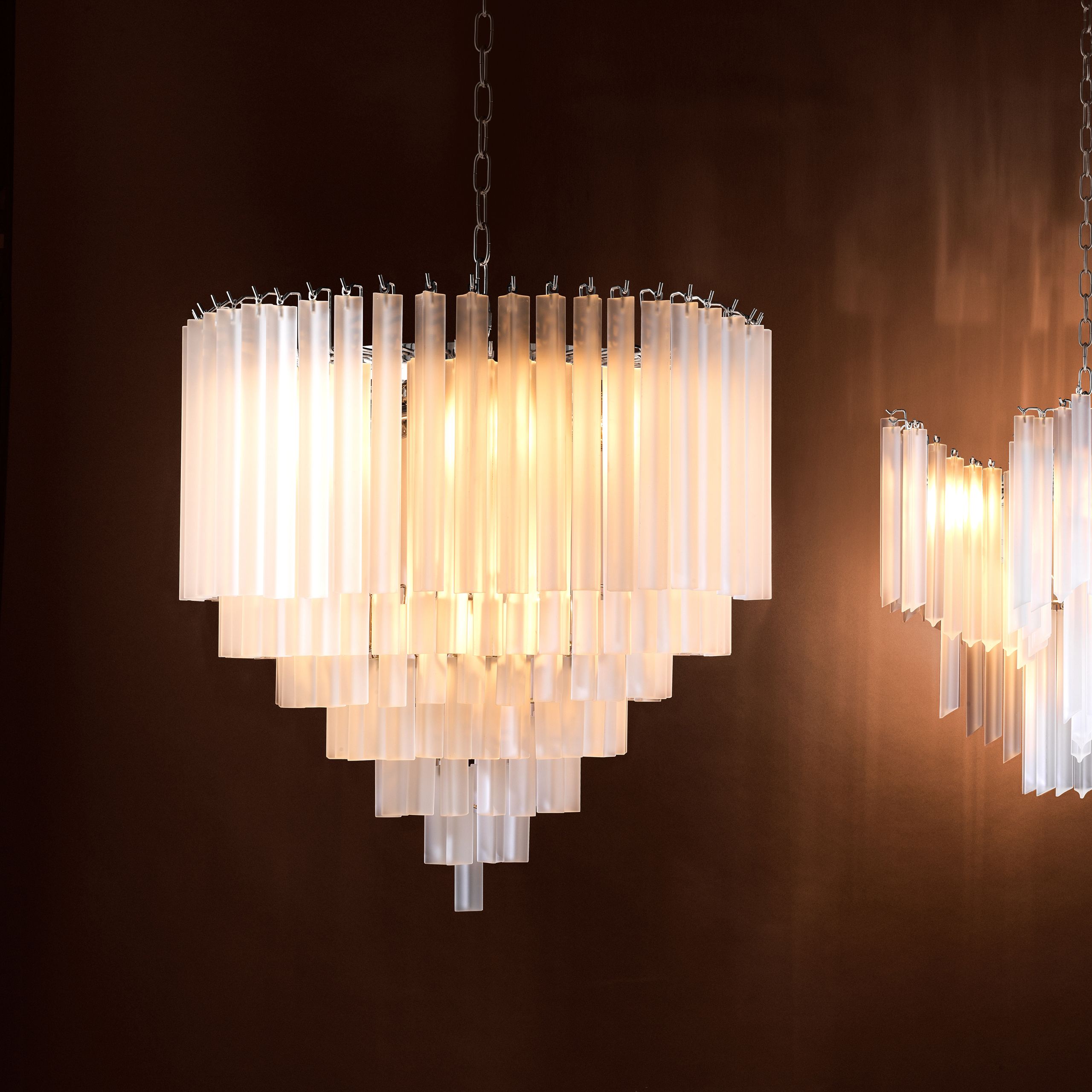 Nova Modern Glass Chandelier - Nickel - Eichholtz - Luxury Lighting BoutiqueCeiling LightEichholtz