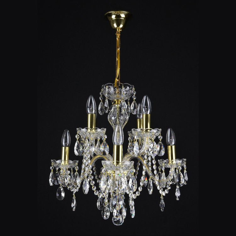 Olive 8 Crystal Glass Chandelier (Gold/Silver) - Wranovsky - Luxury Lighting BoutiqueTraditional Crystal ChandeliersWranovsky