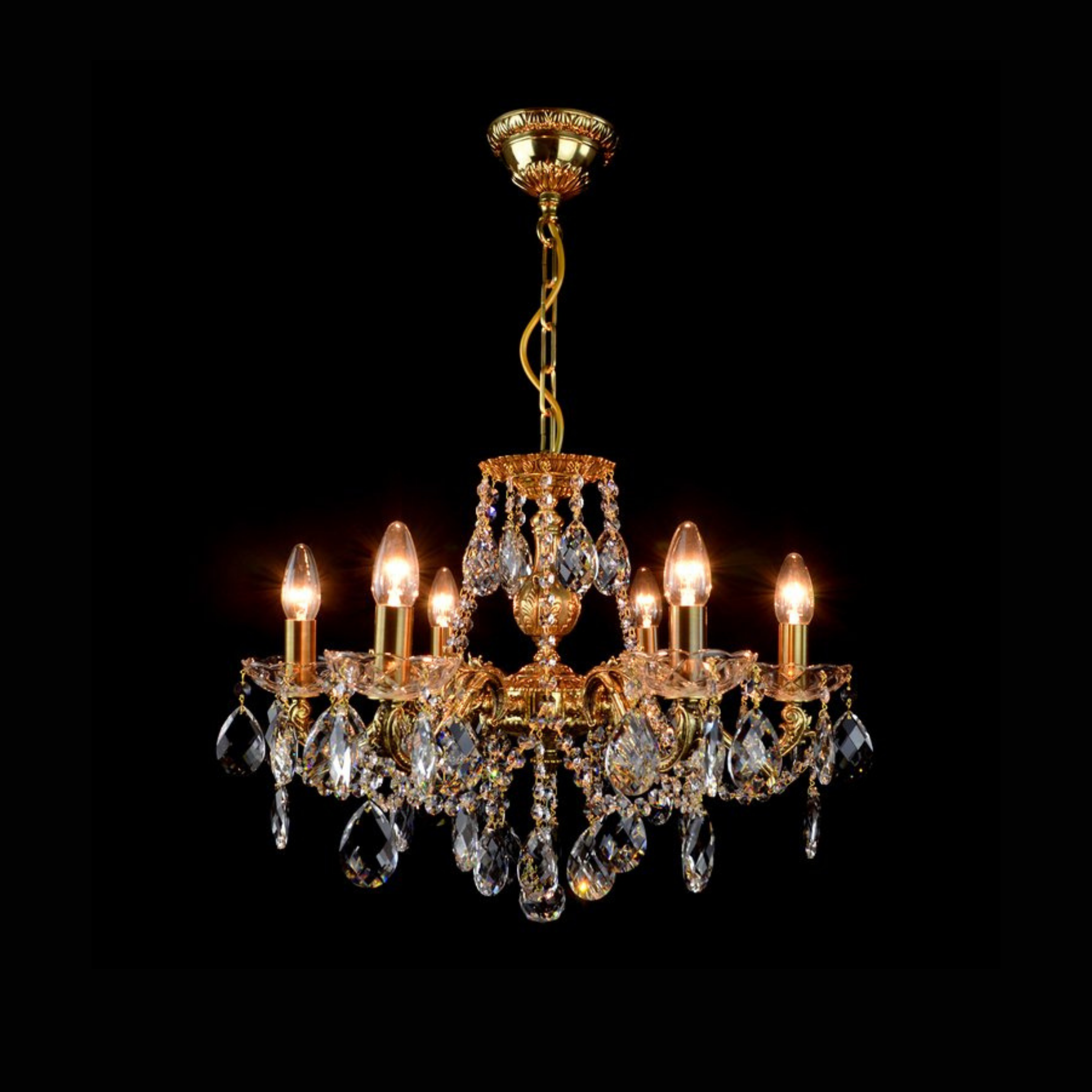 Phoenix 6 Crystal Glass Chandelier - Wranovsky - Luxury Lighting Boutique