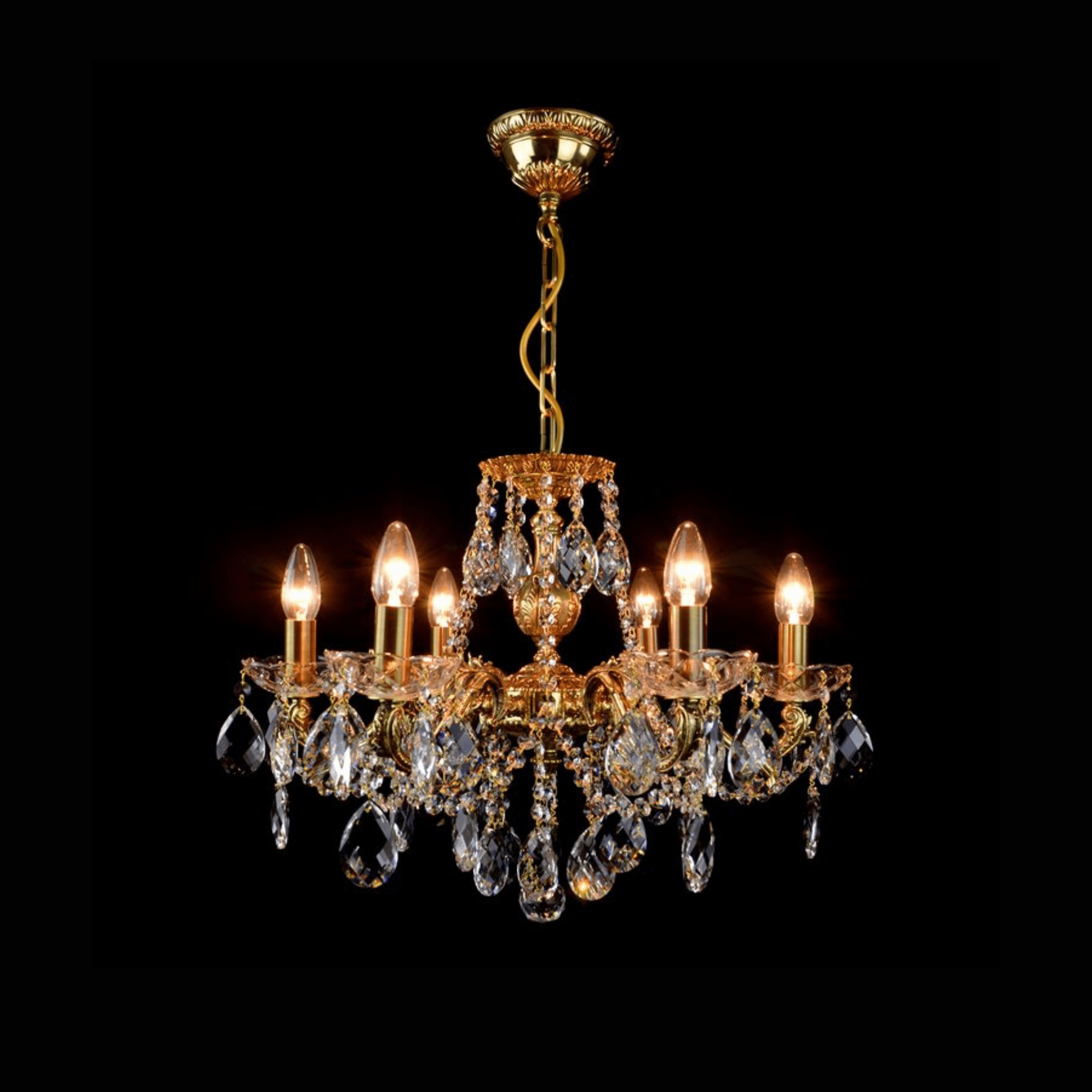 Phoenix 6 Brass Crystal Chandelier - Wranovsky - Luxury Lighting BoutiqueBrass/Metal ChandeliersWranovsky