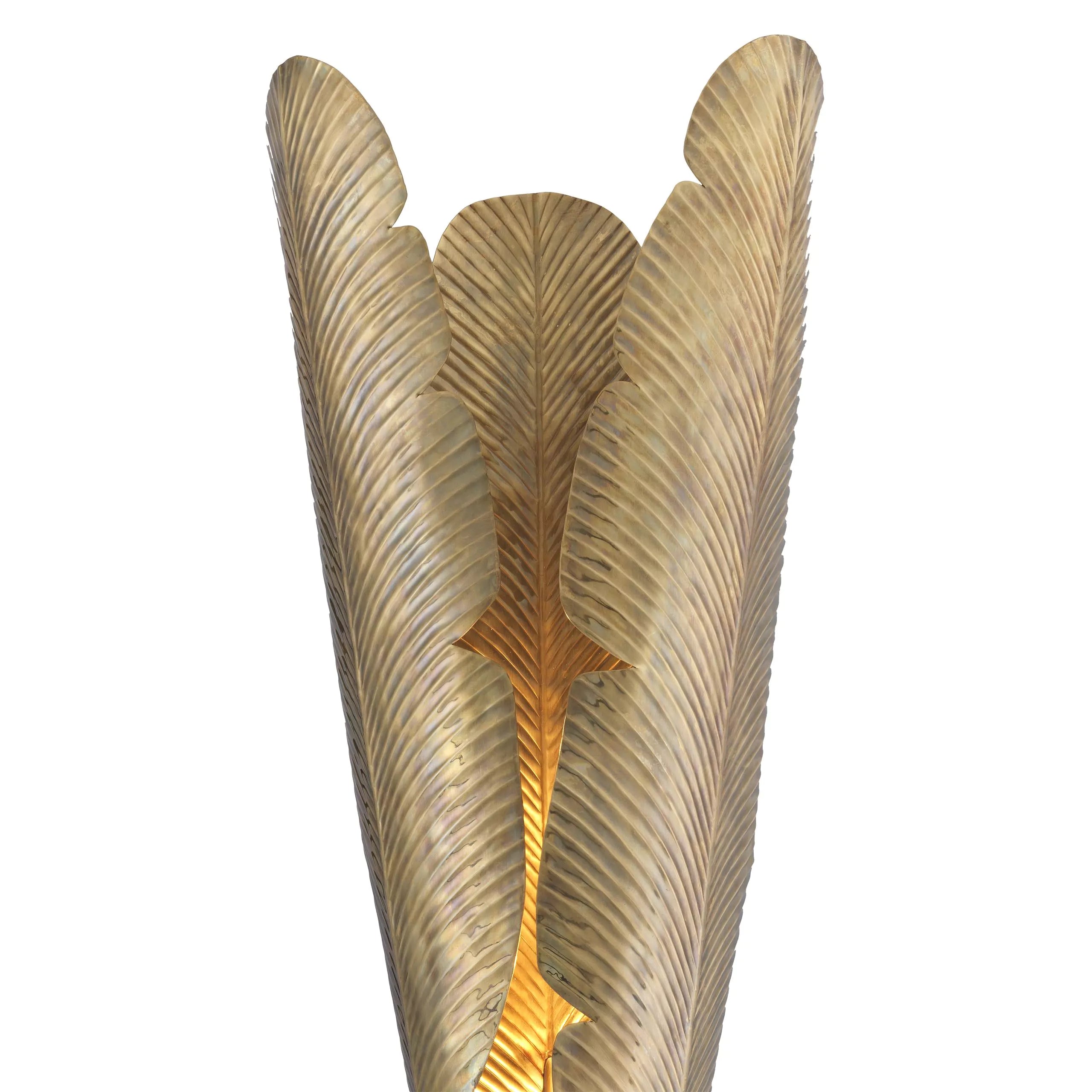 Plantain Floor Lamp - (Vintage brass finish | black granite base) - Eichholtz - Luxury Lighting Boutique