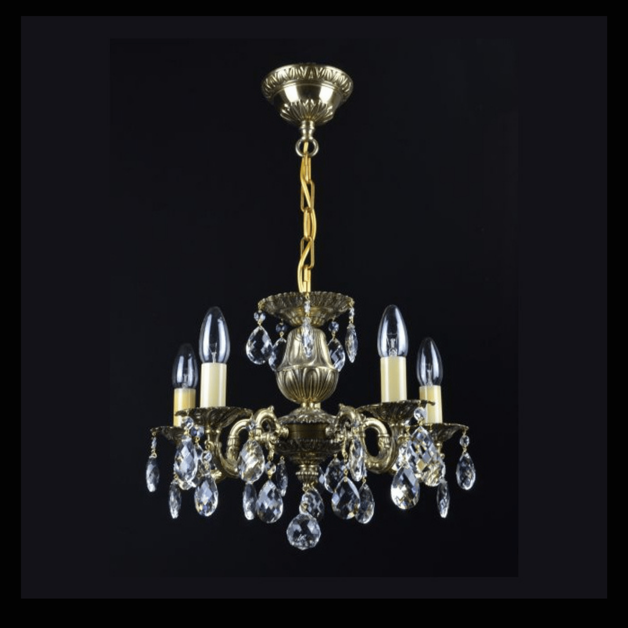 Pluto 5 Brass Crystal Chandelier - Wranovsky - Luxury Lighting BoutiqueBrass/Metal ChandeliersWranovsky