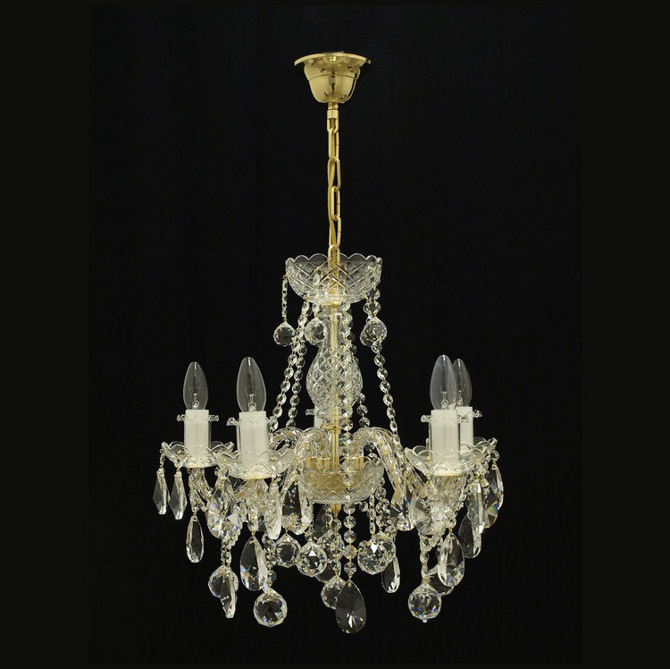 Precision 5 Crystal Glass Chandelier (Gold/Silver) - Wranovsky - Luxury Lighting Boutique