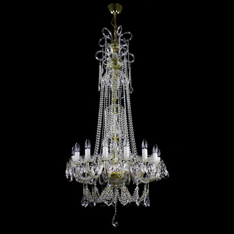 Princesse 15 Gold/Silver Crystal Glass Chandelier - Wranovsky - Luxury Lighting Boutique