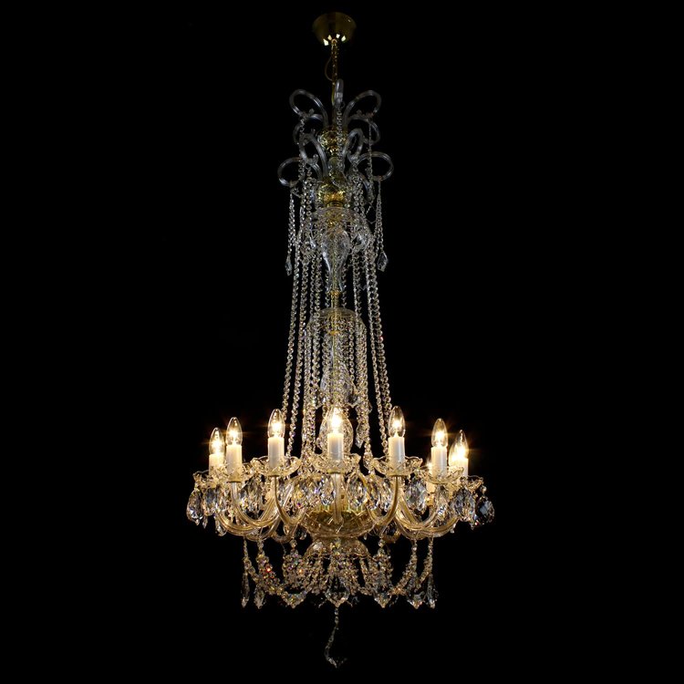 Princesse 15 Gold/Silver Crystal Glass Chandelier - Wranovsky - Luxury Lighting Boutique