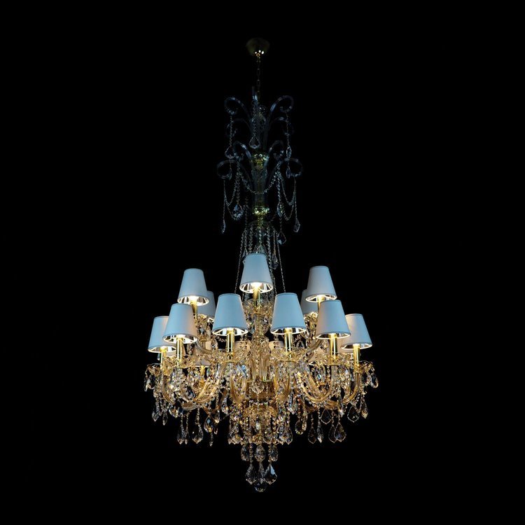 Princesse 18 Gold/Silver Crystal Glass Chandelier - Wranovsky - Luxury Lighting BoutiqueWranovsky