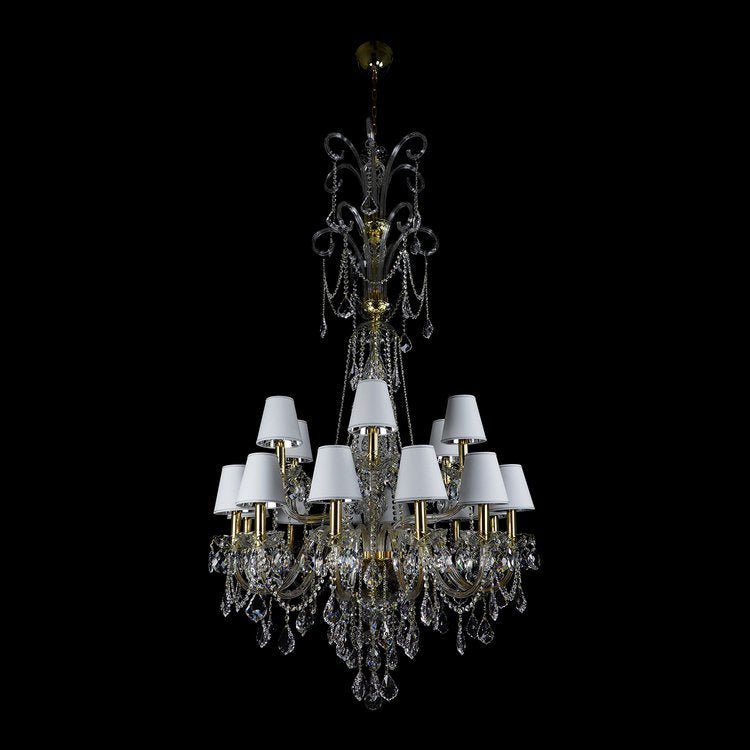 Princesse 18 Gold/Silver Crystal Glass Chandelier - Wranovsky - Luxury Lighting BoutiqueWranovsky