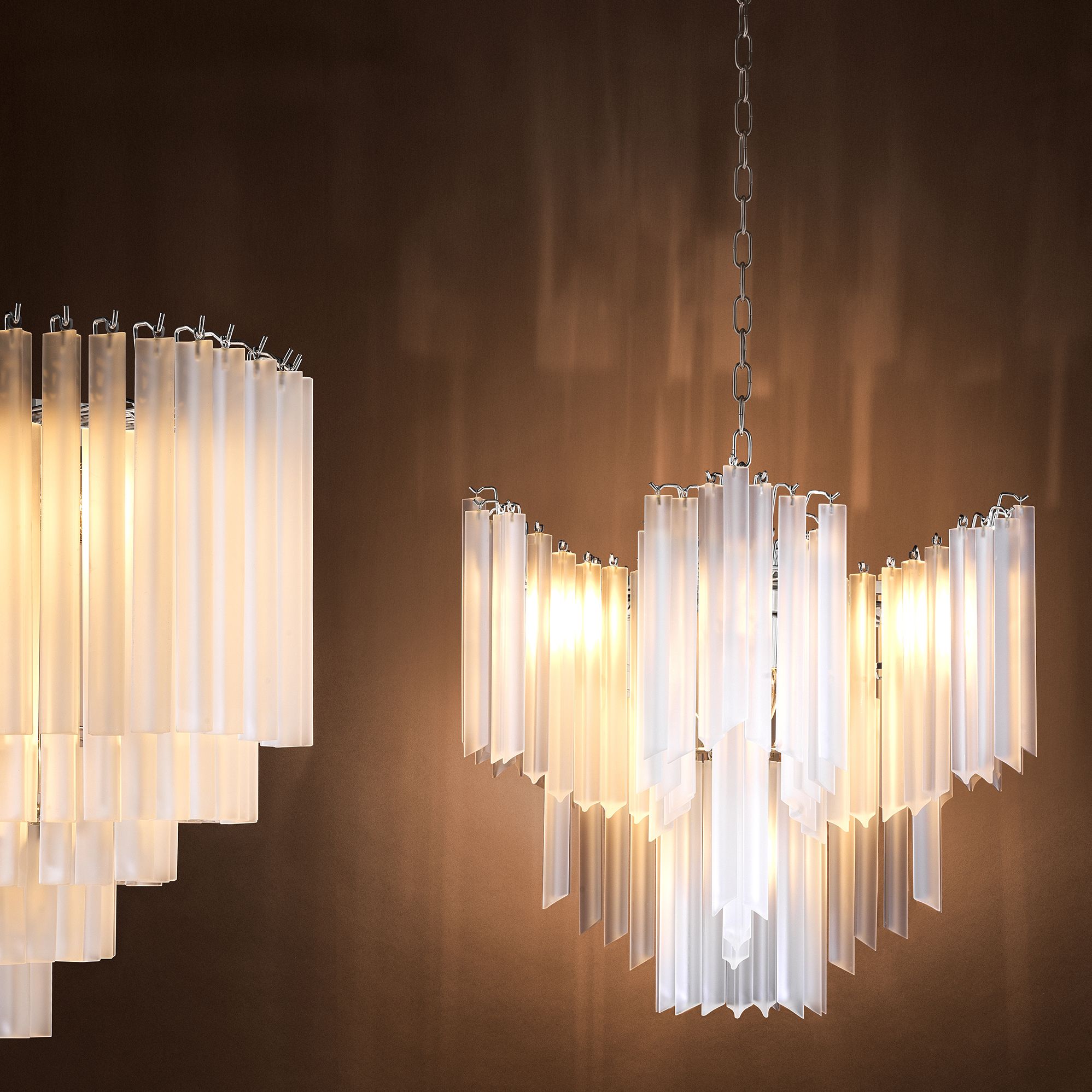Pulsar Modern Glass Chandelier - Nickel - Eichholtz - Luxury Lighting BoutiqueCeiling LightEichholtz