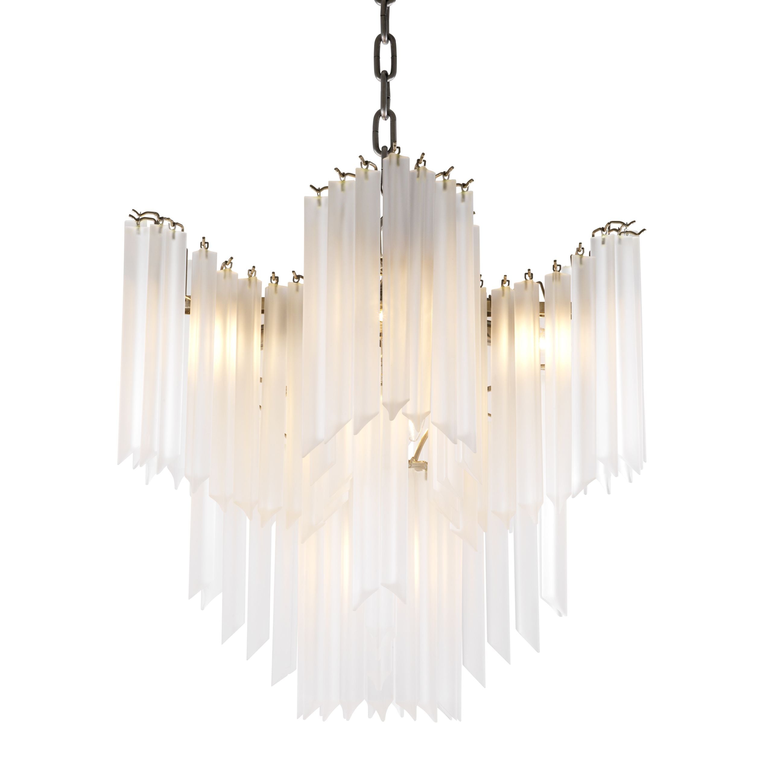 Pulsar Modern Glass Chandelier - Nickel - Eichholtz - Luxury Lighting BoutiqueCeiling LightEichholtz