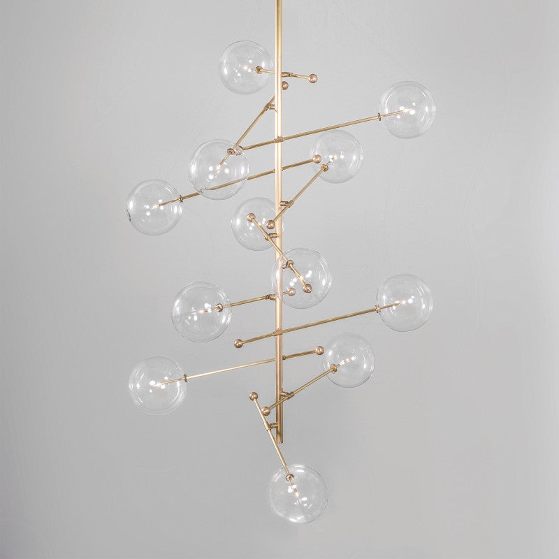 RD15 12-Light Modern Brass Chandelier - Schwung - Luxury Lighting Boutique