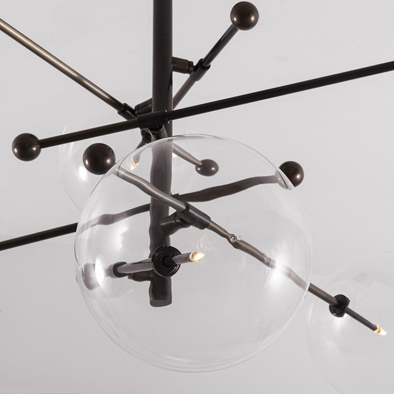 RD15 6 - Light Modern Brass Chandelier - Schwung - Luxury Lighting Boutique