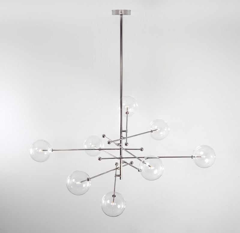 RD15 8-Light Modern Brass Chandelier - Schwung - Luxury Lighting Boutique