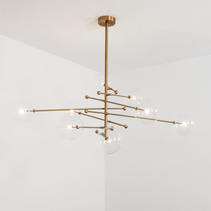 RD15 8-Light Modern Brass Chandelier - Schwung - Luxury Lighting Boutique