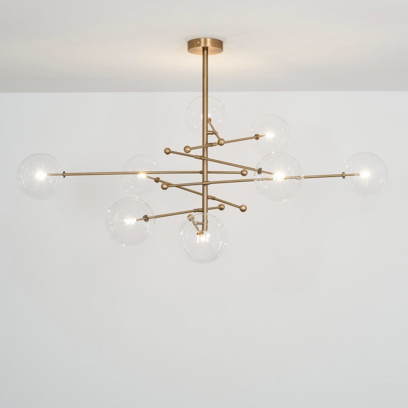 RD15 8-Light Modern Brass Chandelier - Schwung - Luxury Lighting Boutique