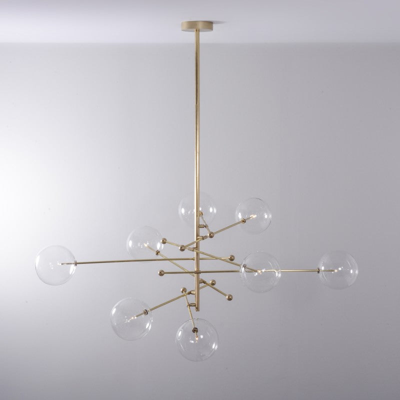 RD15 8-Light Modern Brass Chandelier - Schwung - Luxury Lighting Boutique