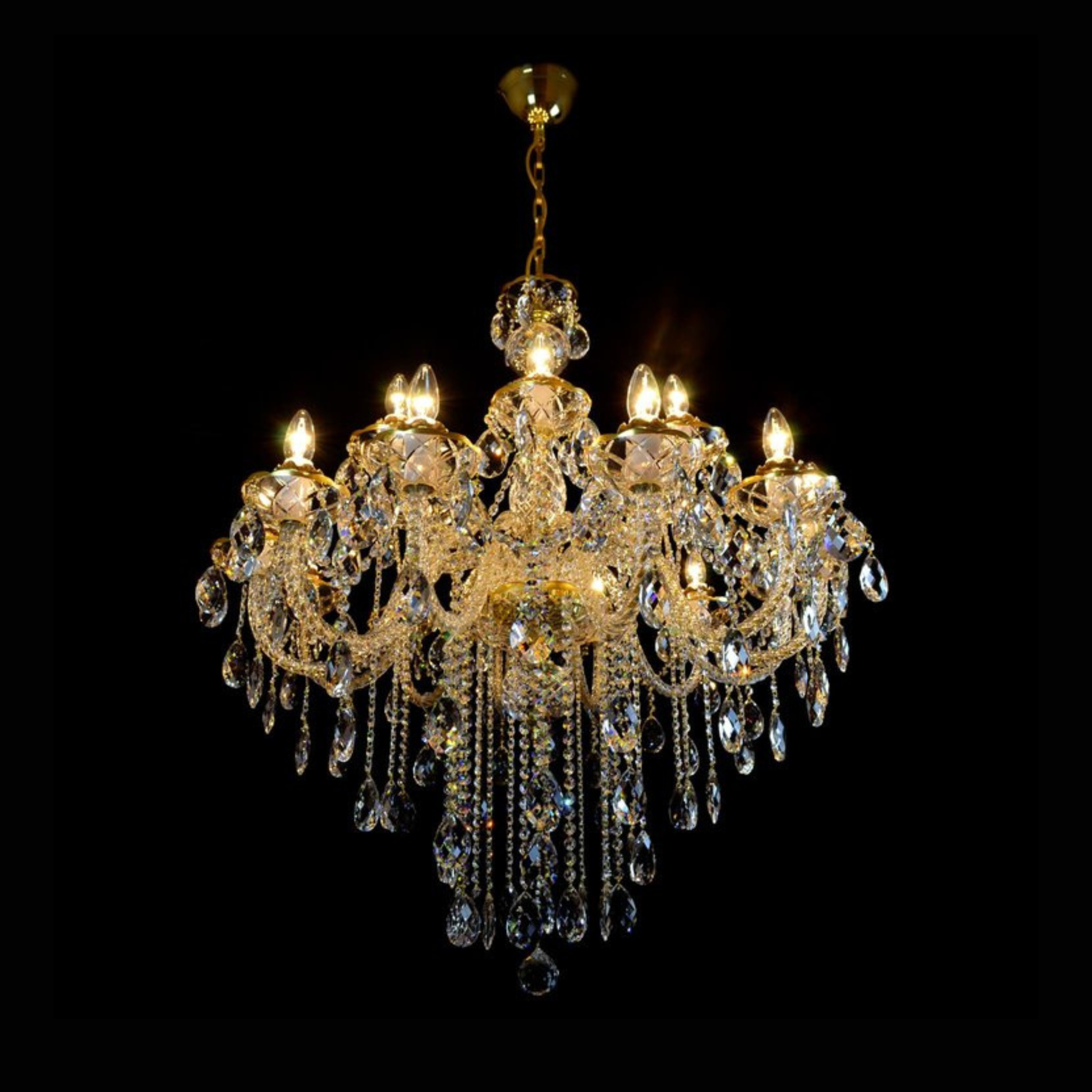 Raindrop 18 Crystal Glass Chandelier - Wranovsky - Luxury Lighting Boutique