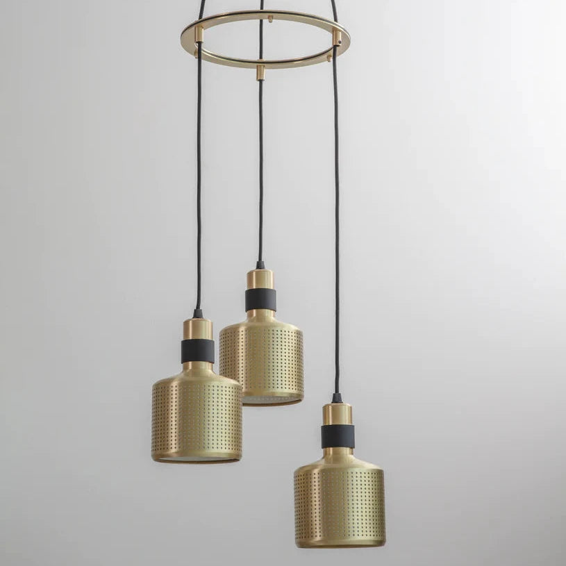 Riddle Cluster 3 - (Brushed Brass/Black) - Luxury Lighting Boutique