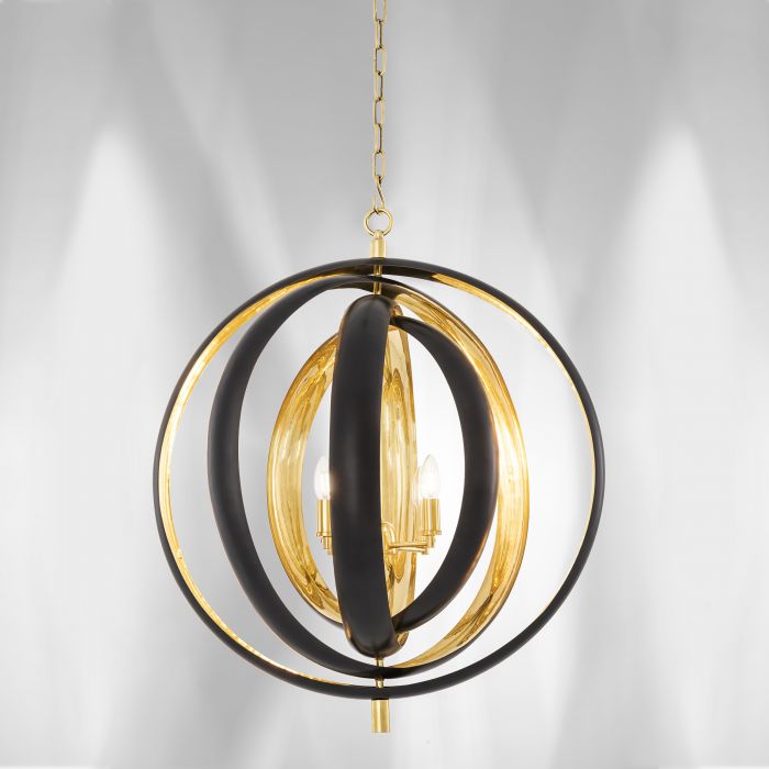 Riley Modern Chandelier - Gunmetal & Brass - Eichholtz - Luxury Lighting BoutiqueCeiling LightEichholtz