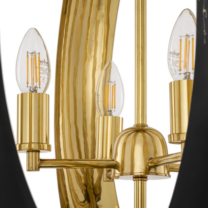 Riley Modern Chandelier - Gunmetal & Brass - Eichholtz - Luxury Lighting BoutiqueCeiling LightEichholtz