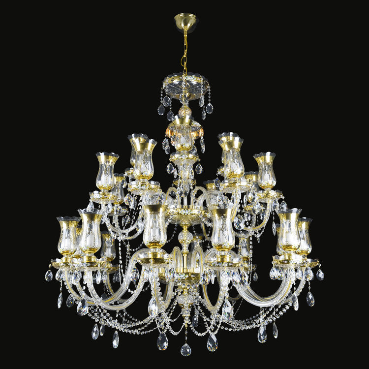 Royal Tulips 24 Crystal Chandelier (Gold) - Wranovsky - Luxury Lighting Boutique
