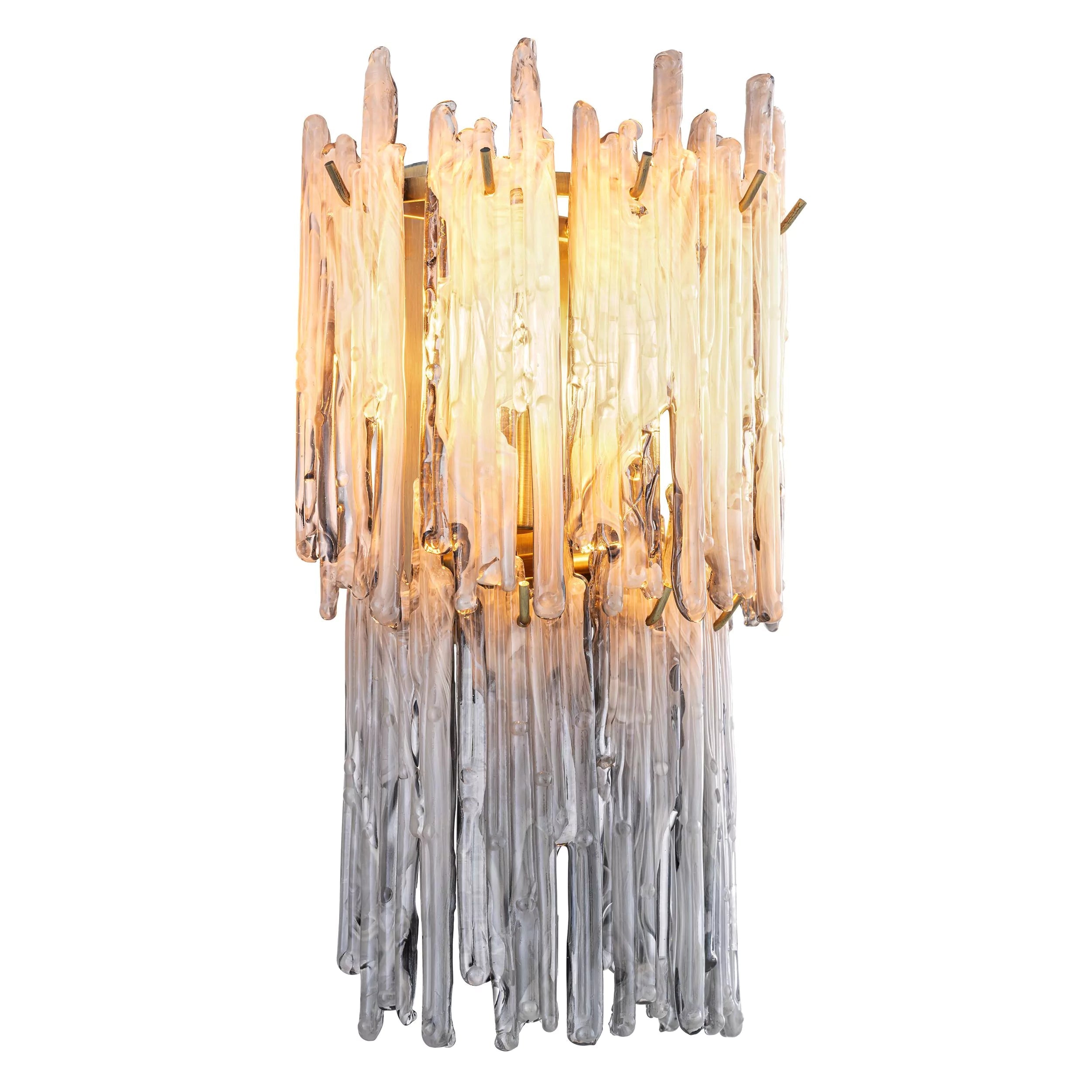 Saint Roch Double Wall Lamp - (Light brushed brass finish | smoke glass) - Eichholtz - Luxury Lighting Boutique