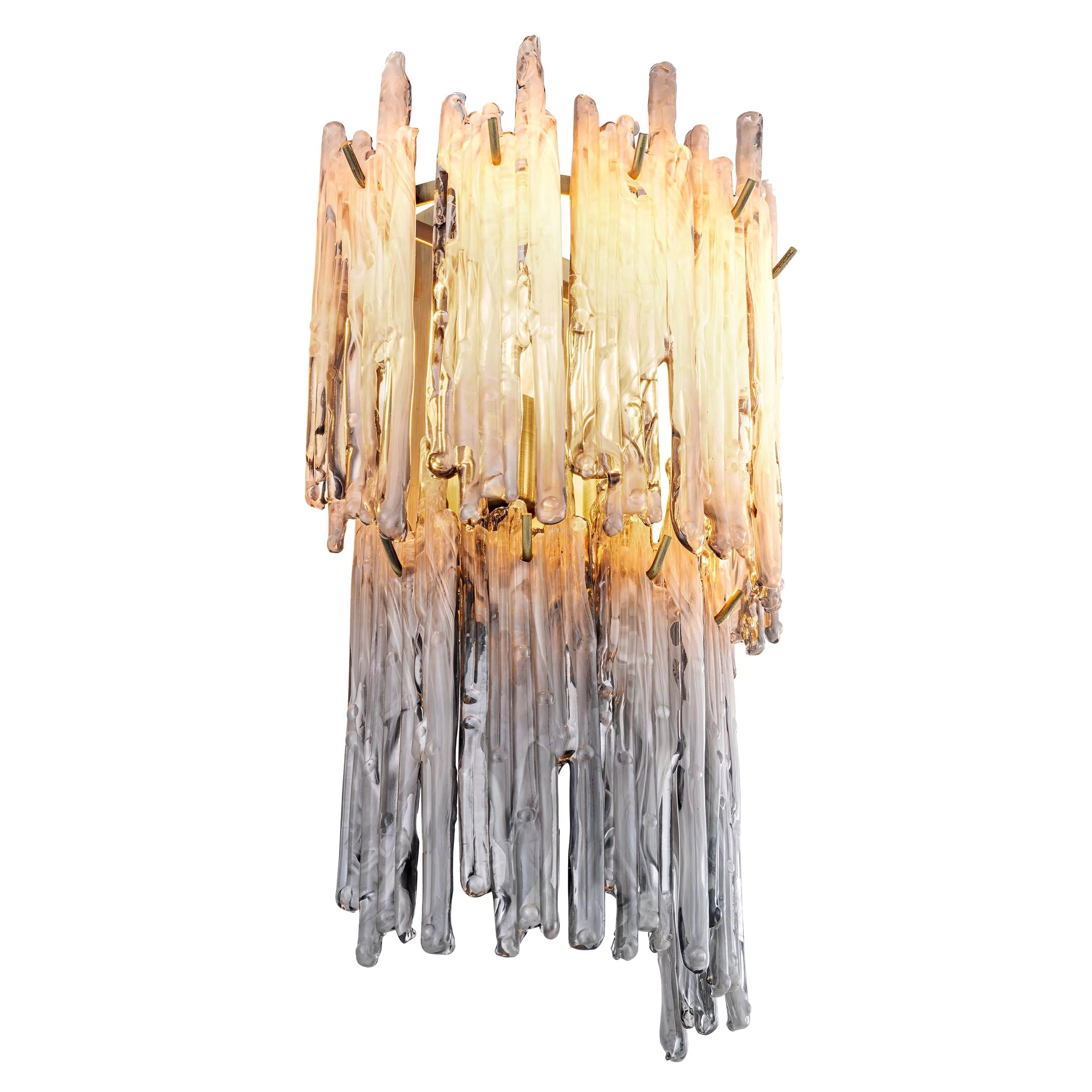 Saint Roch Double Wall Lamp - (Light brushed brass finish | smoke glass) - Eichholtz - Luxury Lighting Boutique