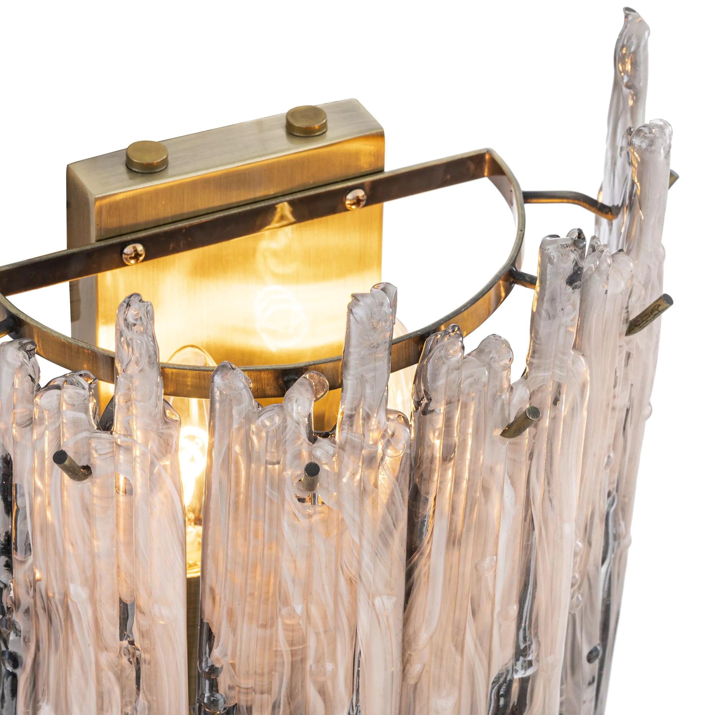 Saint Roch Double Wall Lamp - (Light brushed brass finish | smoke glass) - Eichholtz - Luxury Lighting Boutique