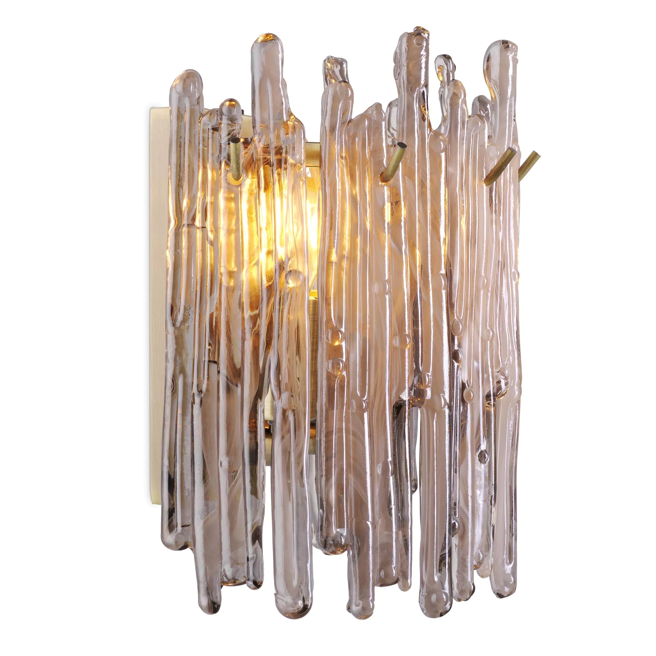Saint Roch Single Wall Lamp - (Light brushed brass finish | smoke glass) - Eichholtz - Luxury Lighting Boutique