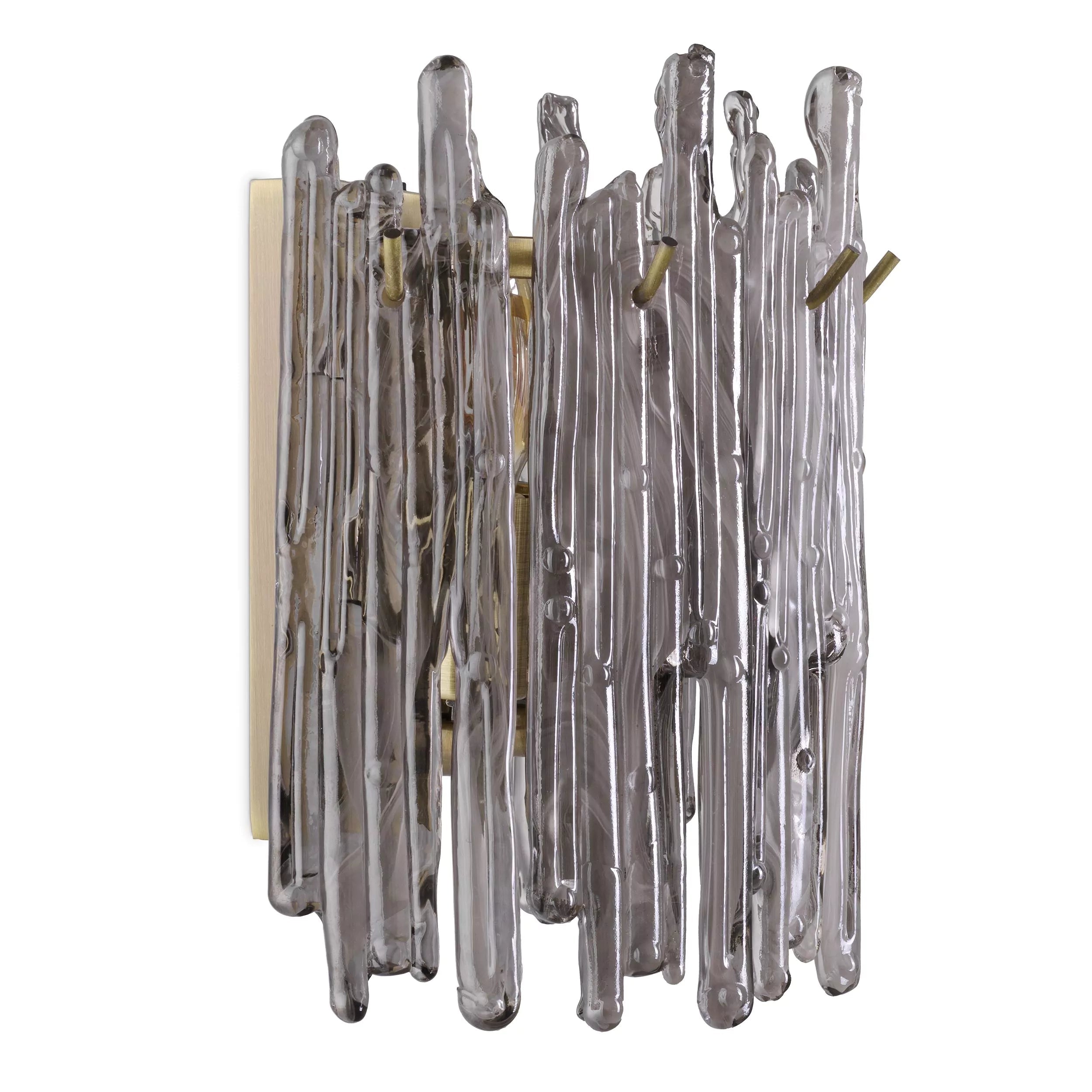 Saint Roch Single Wall Lamp - (Light brushed brass finish | smoke glass) - Eichholtz - Luxury Lighting Boutique