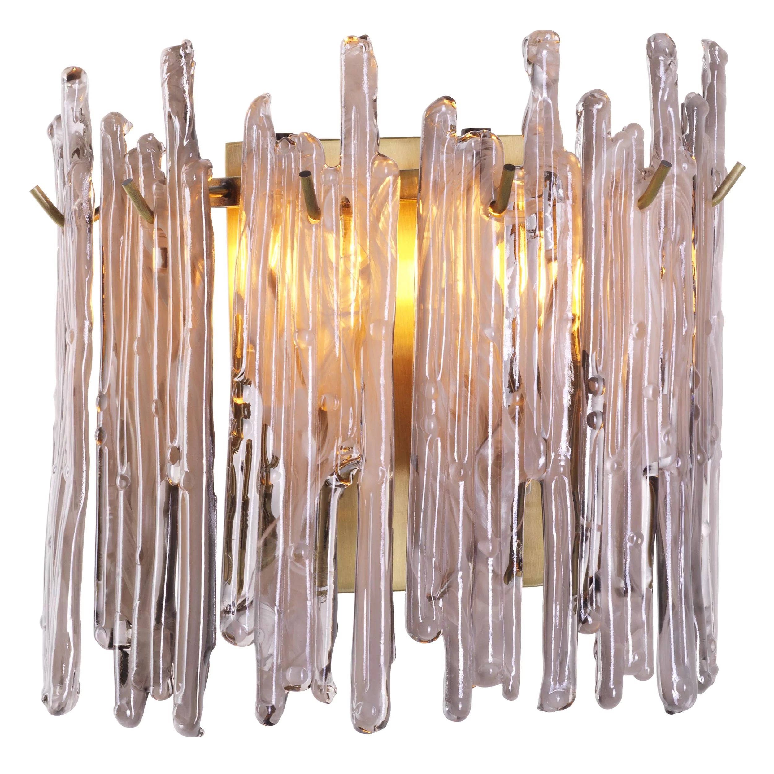 Saint Roch Single Wall Lamp - (Light brushed brass finish | smoke glass) - Eichholtz - Luxury Lighting Boutique