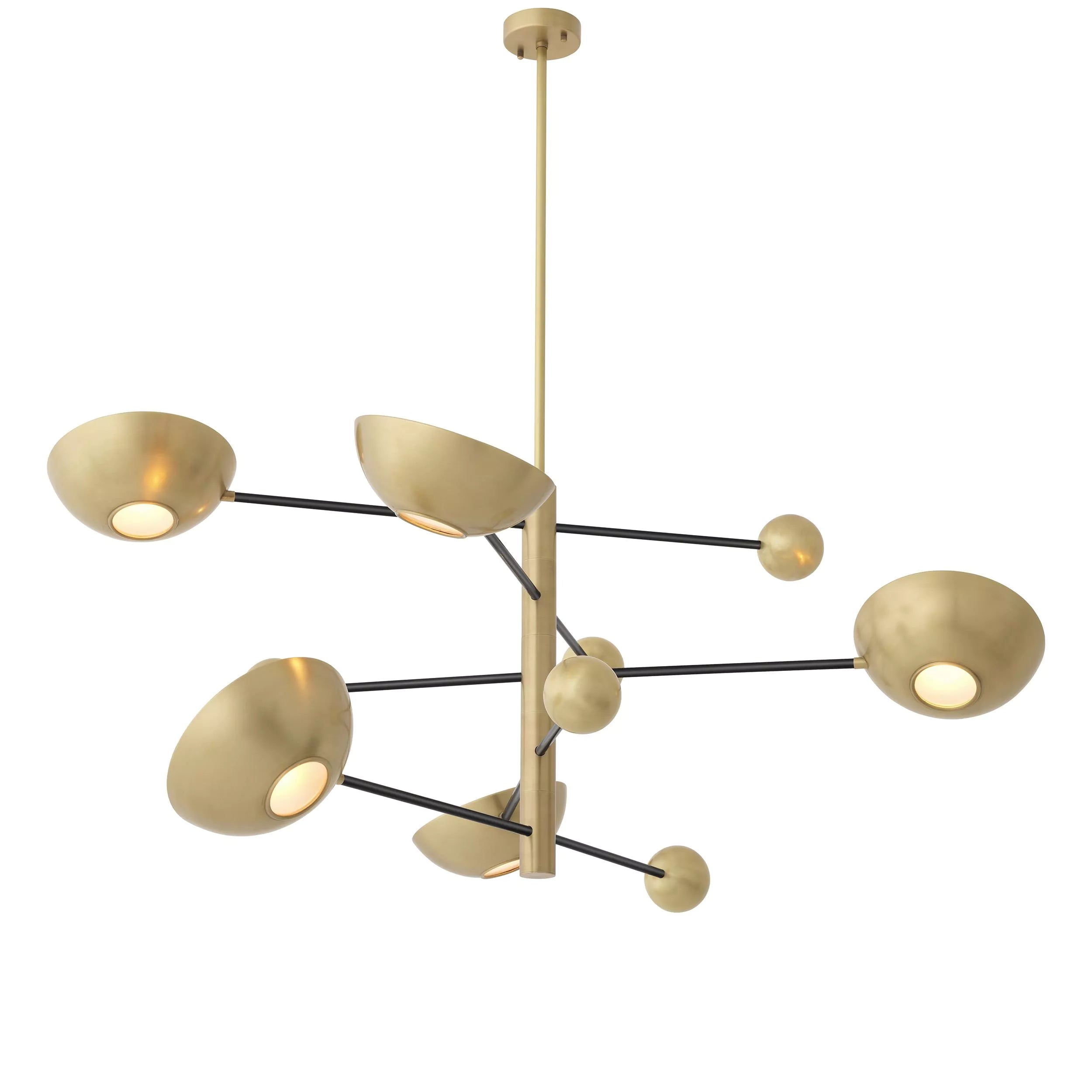 Salinas Modern Brass Chandelier - (Antique Brass Finish | Black Finish | Matte Glass) - Eichholtz - Luxury Lighting Boutique