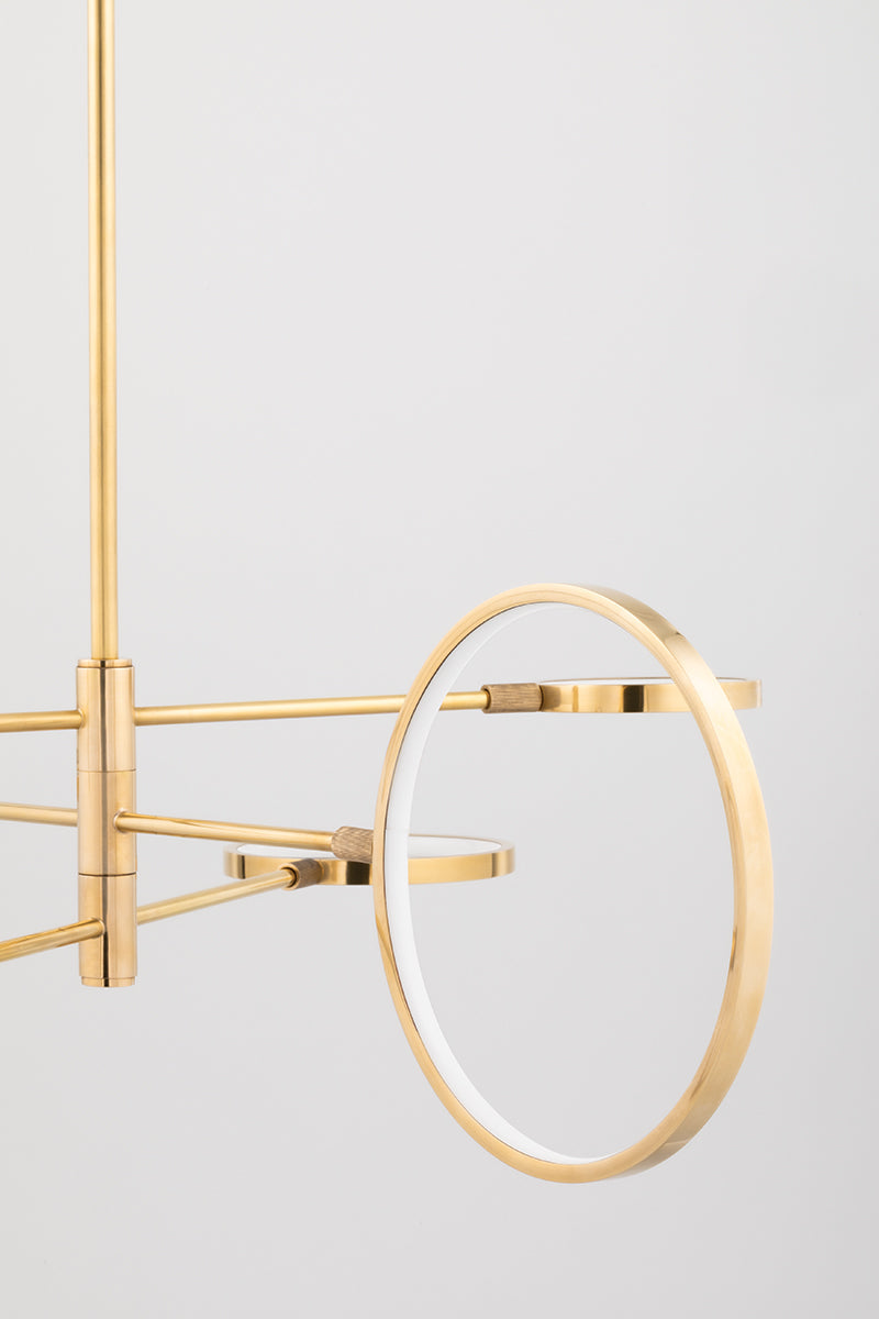 Saturn Modern Brass Chandelier - 4106-AGB-CE - Hudson Valley - Luxury Lighting Boutique