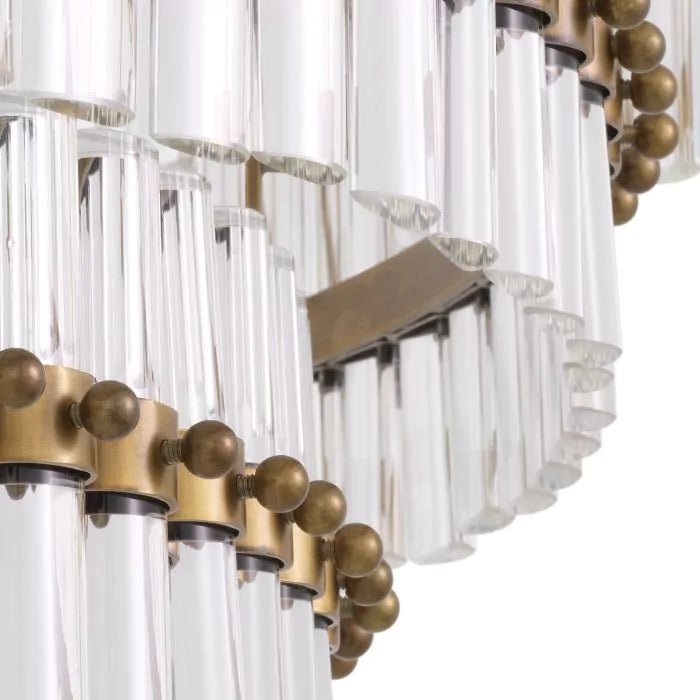 Scottsdale Modern Brass Glass Chandelier - Antique Brass - Eichholtz - Luxury Lighting BoutiqueCeiling LightEichholtz