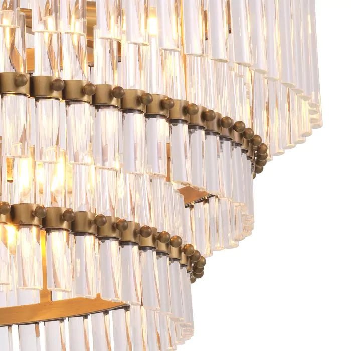 Scottsdale Modern Brass Glass Chandelier - Antique Brass - Eichholtz - Luxury Lighting BoutiqueCeiling LightEichholtz