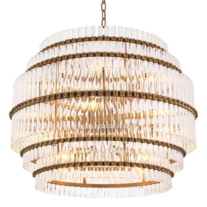 Scottsdale Modern Brass Glass Chandelier - Antique Brass - Eichholtz - Luxury Lighting BoutiqueCeiling LightEichholtz