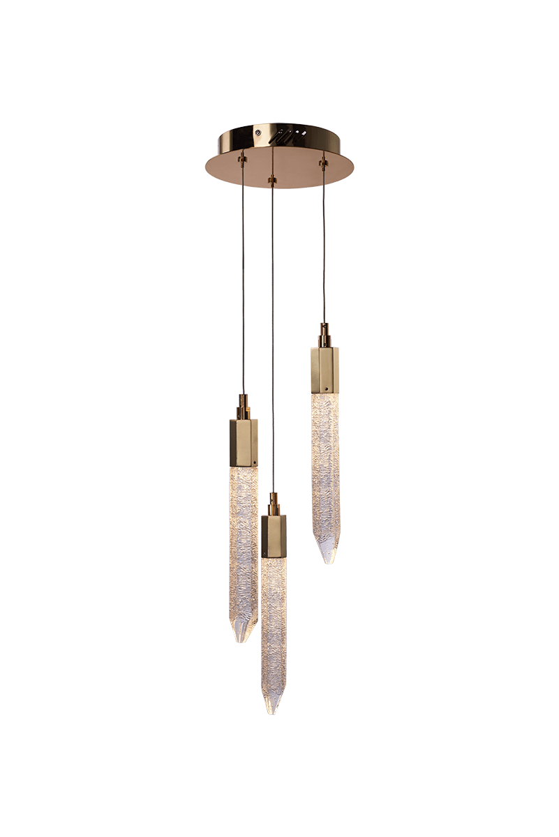 Shard 3 Light Adjustable Pendant (Gold) - MD17003025-3B GOL - Illuminati (Ex-Display) - Luxury Lighting Boutique