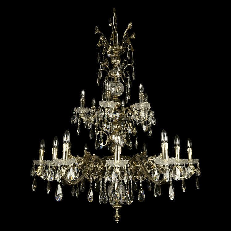 Sirius 18 Crystal Chandelier (Gold/Silver) - Wranovsky - Luxury Lighting Boutique