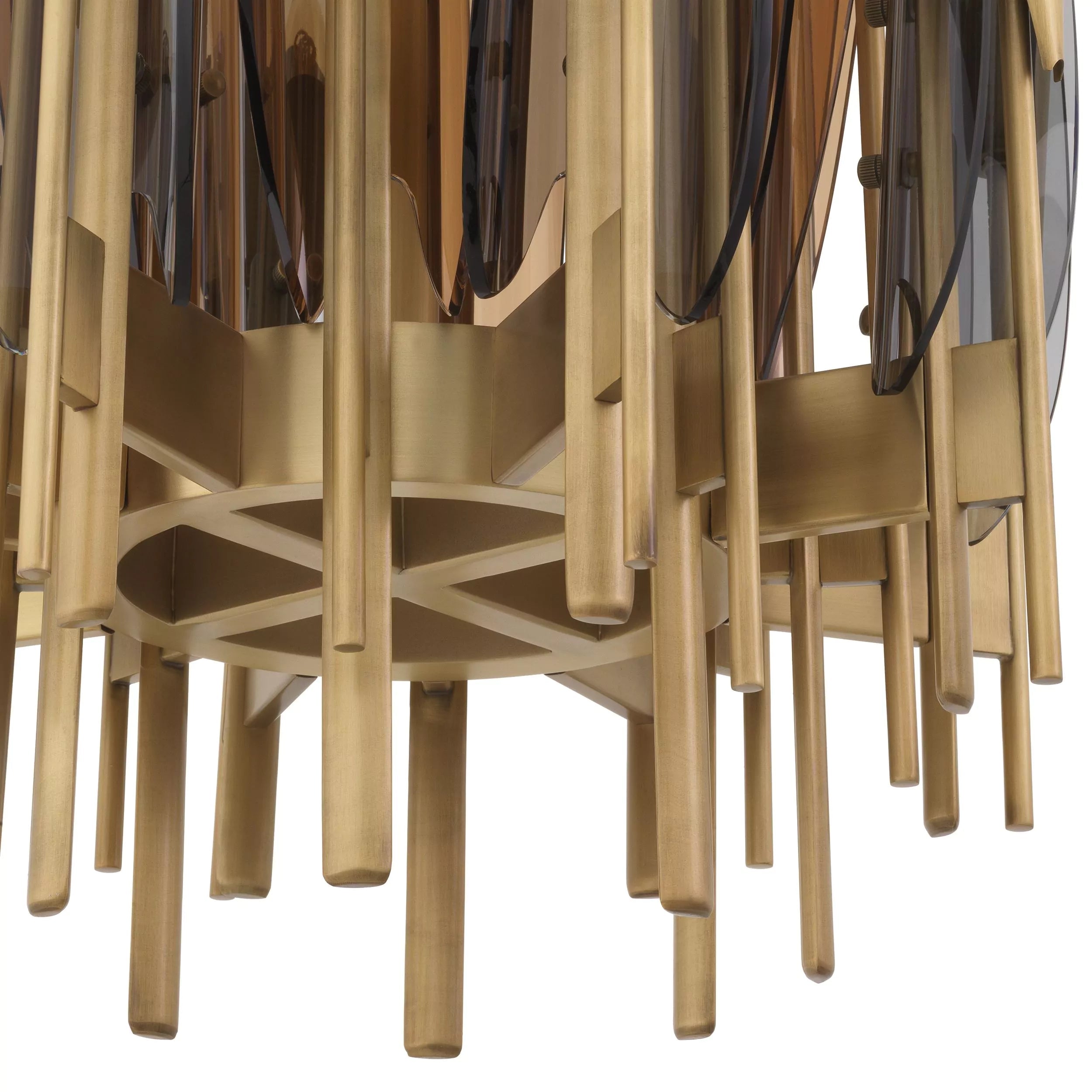 Sky Vertical Modern Brass Chandelier [Antique Brass/Bronze Highlight Finish) - Eichholtz - Luxury Lighting Boutique