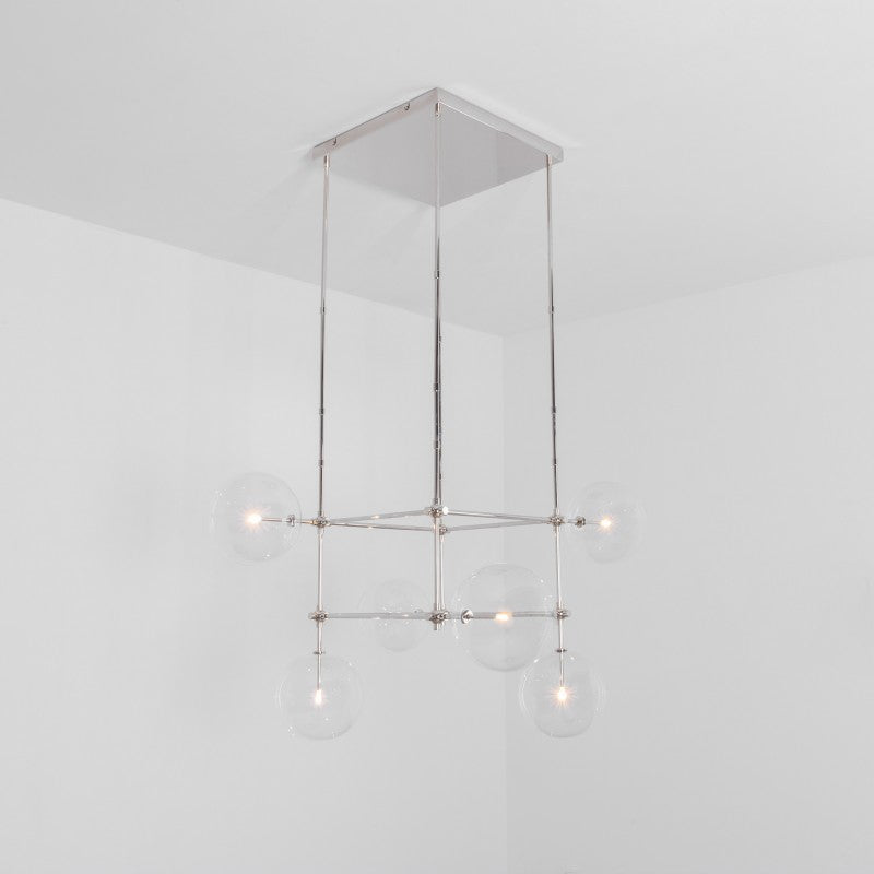 Soap DT6 | 6-Light Glass Modern Brass Chandelier - Schwung - Luxury Lighting Boutique