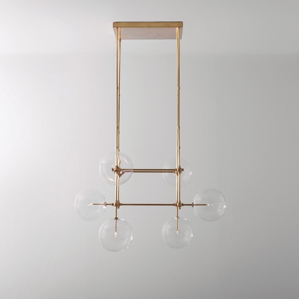 Soap DT6 | 6 - Light Glass Modern Brass Chandelier - Schwung - Luxury Lighting BoutiqueBrass/Metal ChandeliersSchwung