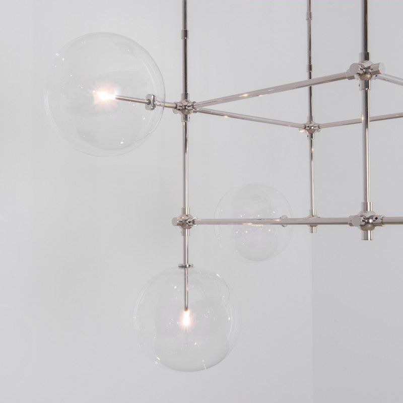 Soap DT6 | 6-Light Glass Modern Brass Chandelier - Schwung - Luxury Lighting Boutique