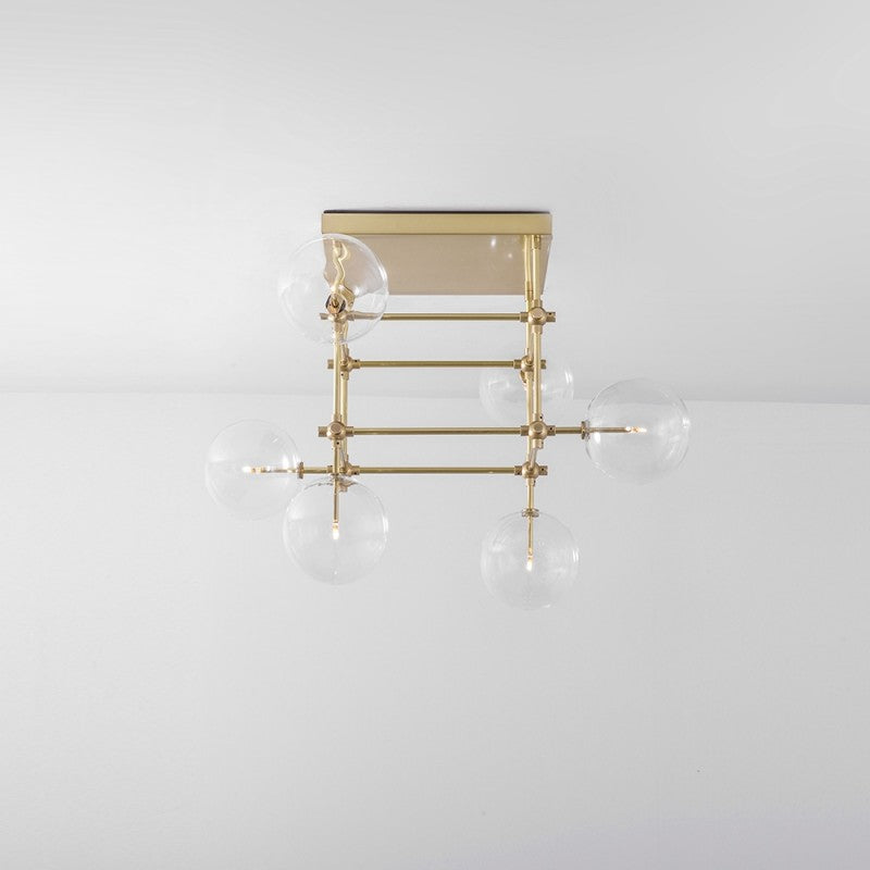 Soap DT6 | 6-Light Glass Modern Brass Chandelier - Schwung - Luxury Lighting Boutique