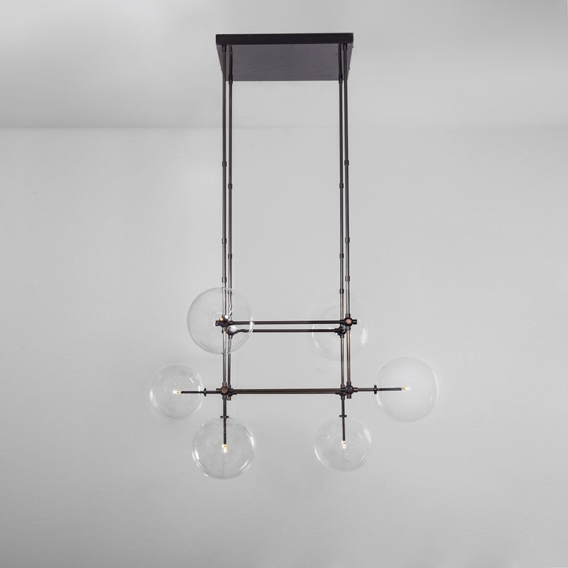 Soap DT6 | 6-Light Glass Modern Brass Chandelier - Schwung - Luxury Lighting Boutique