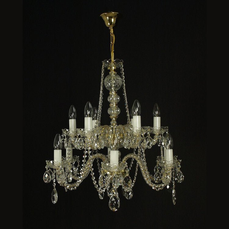 Superbe 12 Crystal Glass Chandelier (Gold/Silver) - Wranovsky - Luxury Lighting BoutiqueTraditional Crystal ChandeliersWranovsky