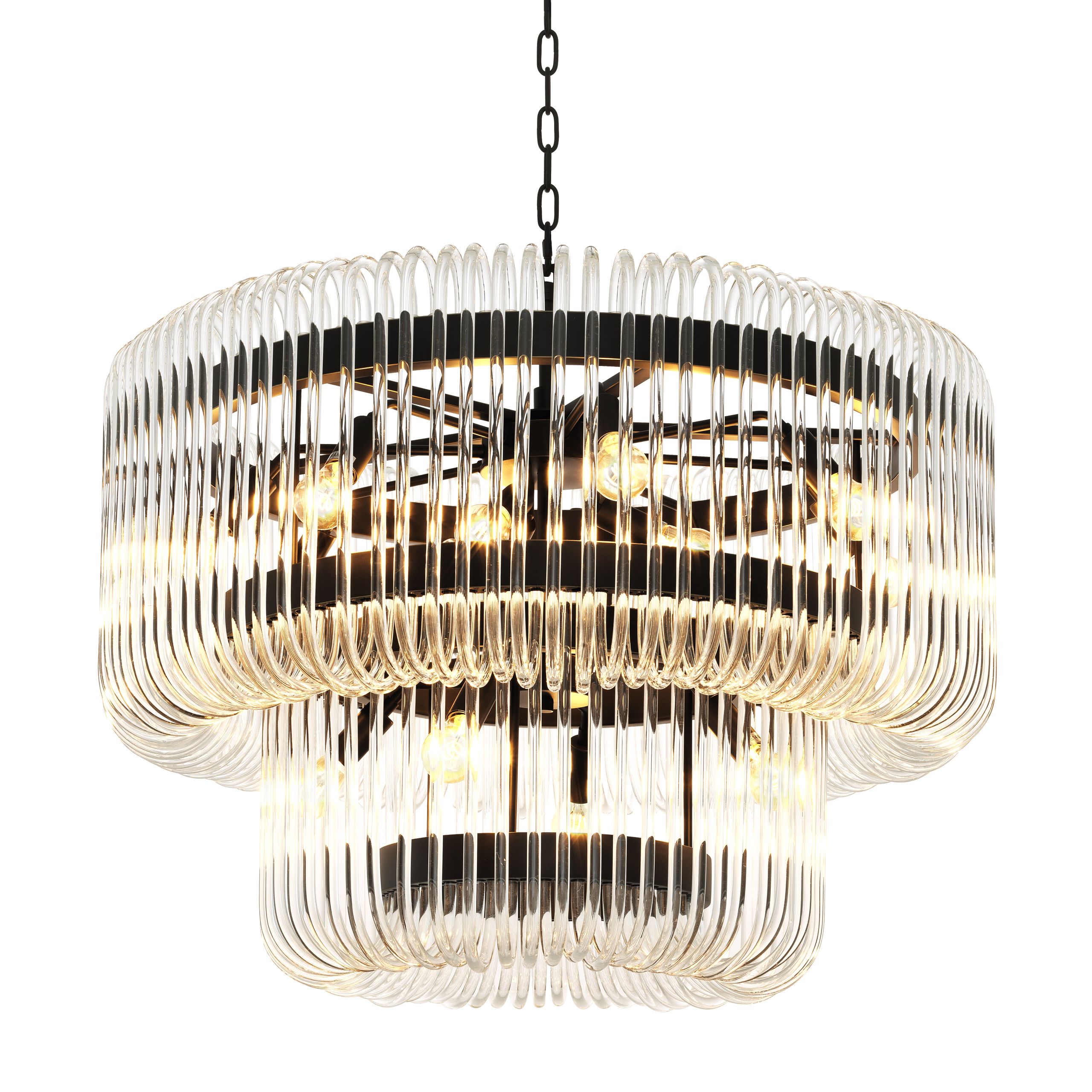 Sutton House Modern Glass Chandelier - Bronze - Eichholtz - Luxury Lighting BoutiqueBasket & Pendant ChandeliersEichholtz