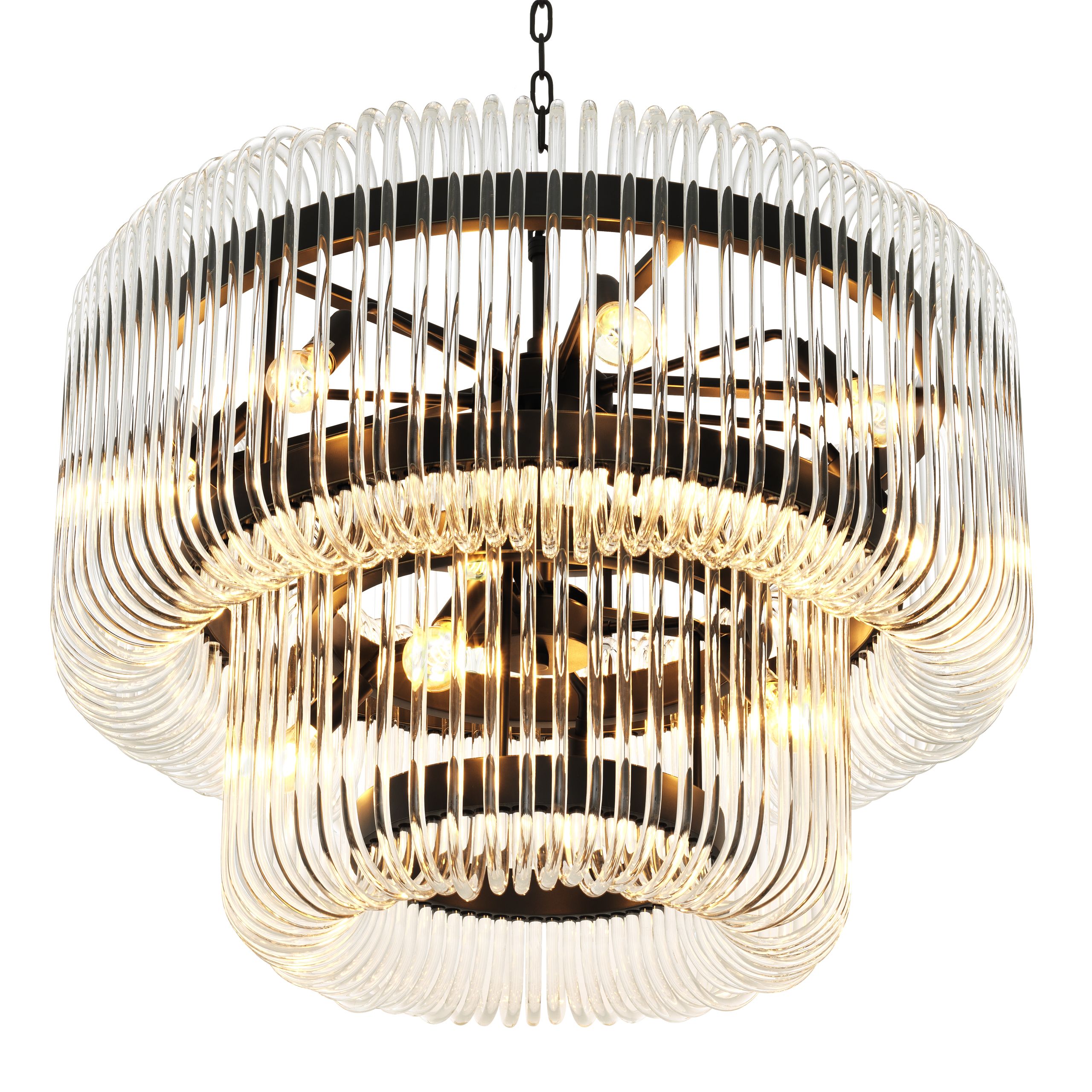 Sutton House Modern Glass Chandelier - Bronze - Eichholtz - Luxury Lighting BoutiqueBasket & Pendant ChandeliersEichholtz