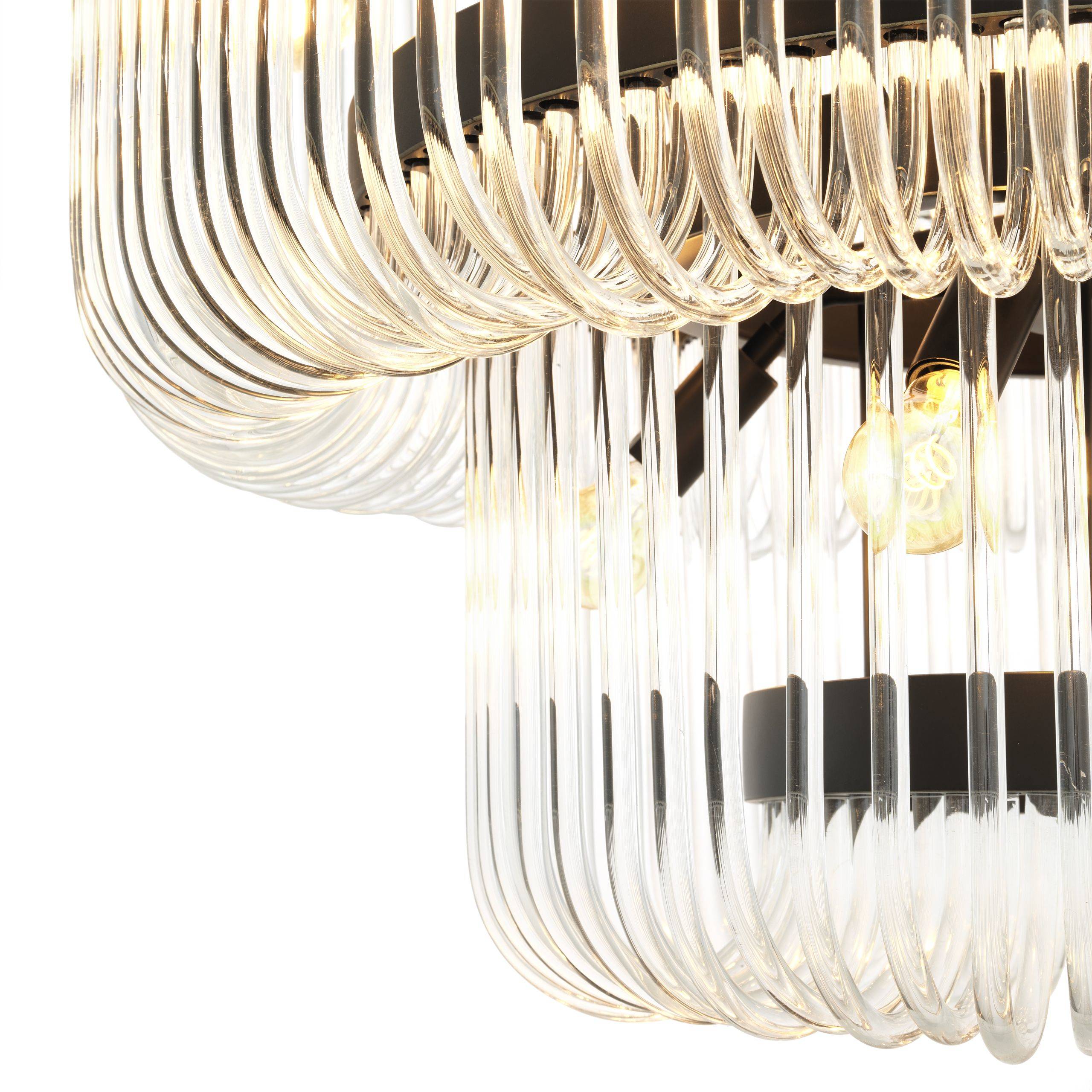 Sutton House Modern Glass Chandelier - Bronze - Eichholtz - Luxury Lighting BoutiqueBasket & Pendant ChandeliersEichholtz