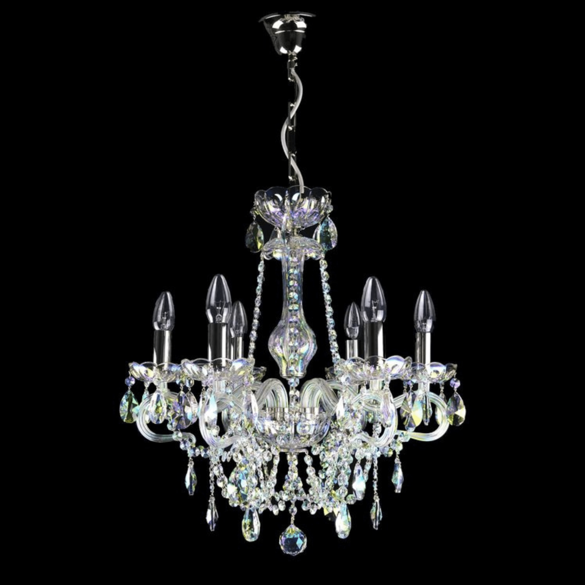 Swan 6 Crystal Glass Chandelier - Wranovsky - Luxury Lighting BoutiqueTraditional Crystal ChandeliersWranovsky