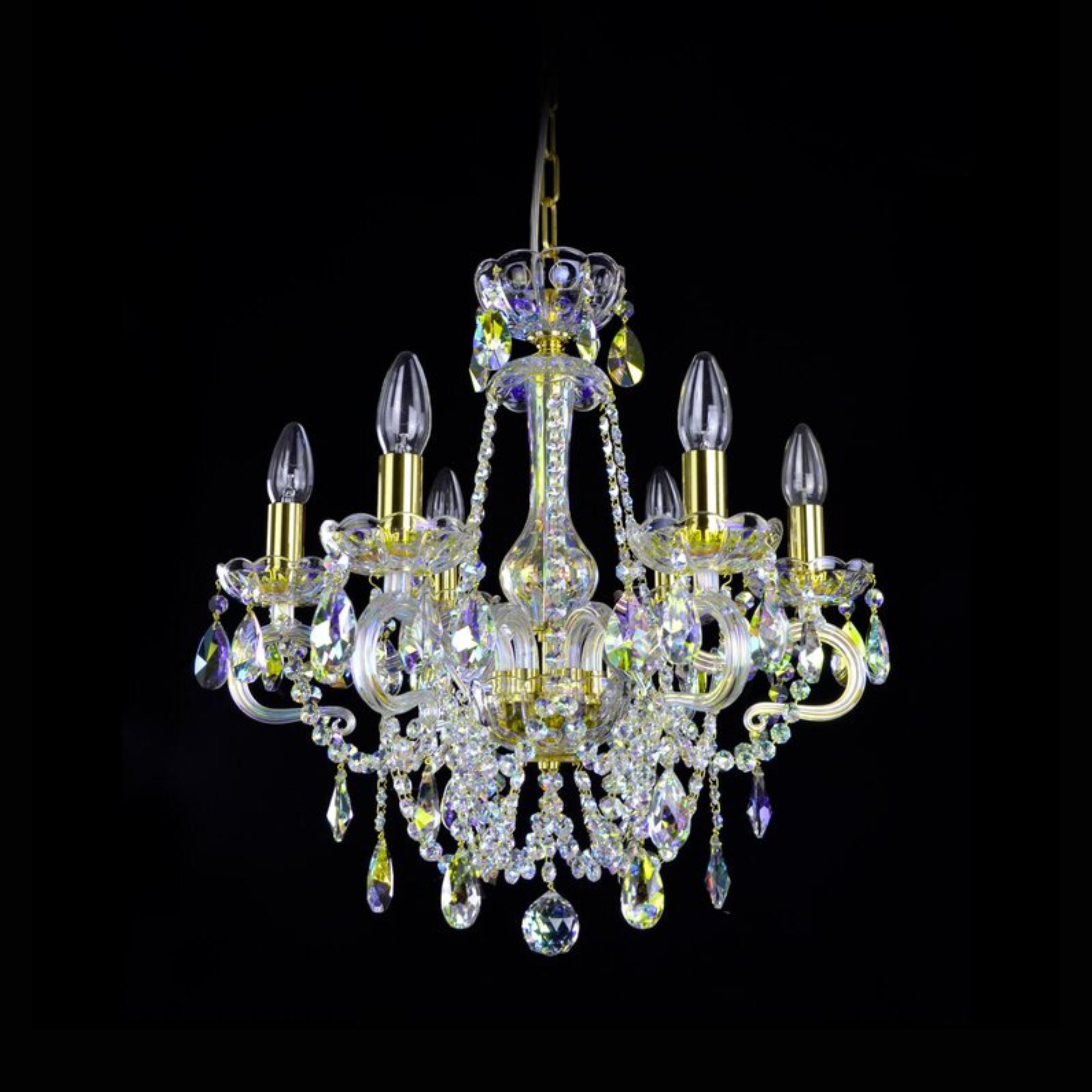 Swan 6 Crystal Glass Chandelier - Wranovsky - Luxury Lighting Boutique